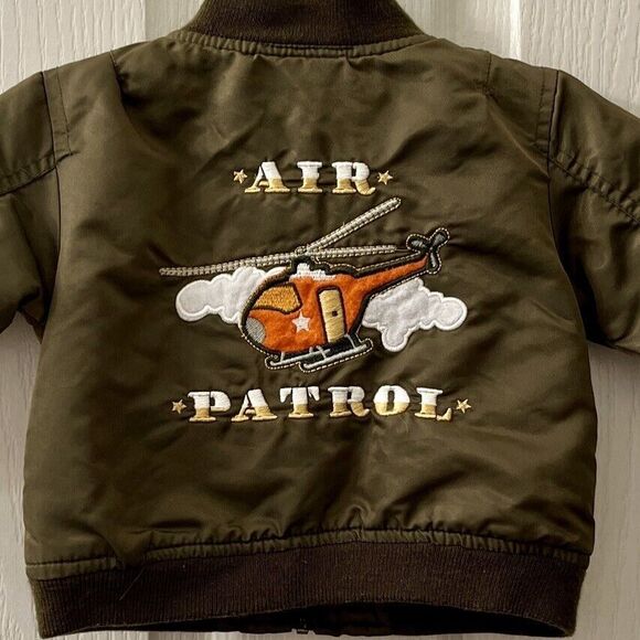 Boyz Wear By Nannette Bomber Jacket 18M Top Gun Air Patrol Olive Green Fly Boy - Picture 2 of 10